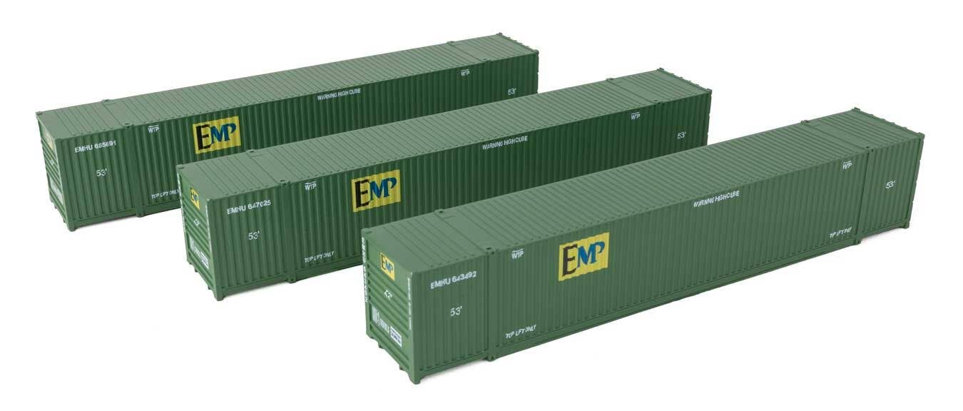Walthers 949-18502 HO EMP 53' Singamas Corrugated Side Container (Pack of 3)