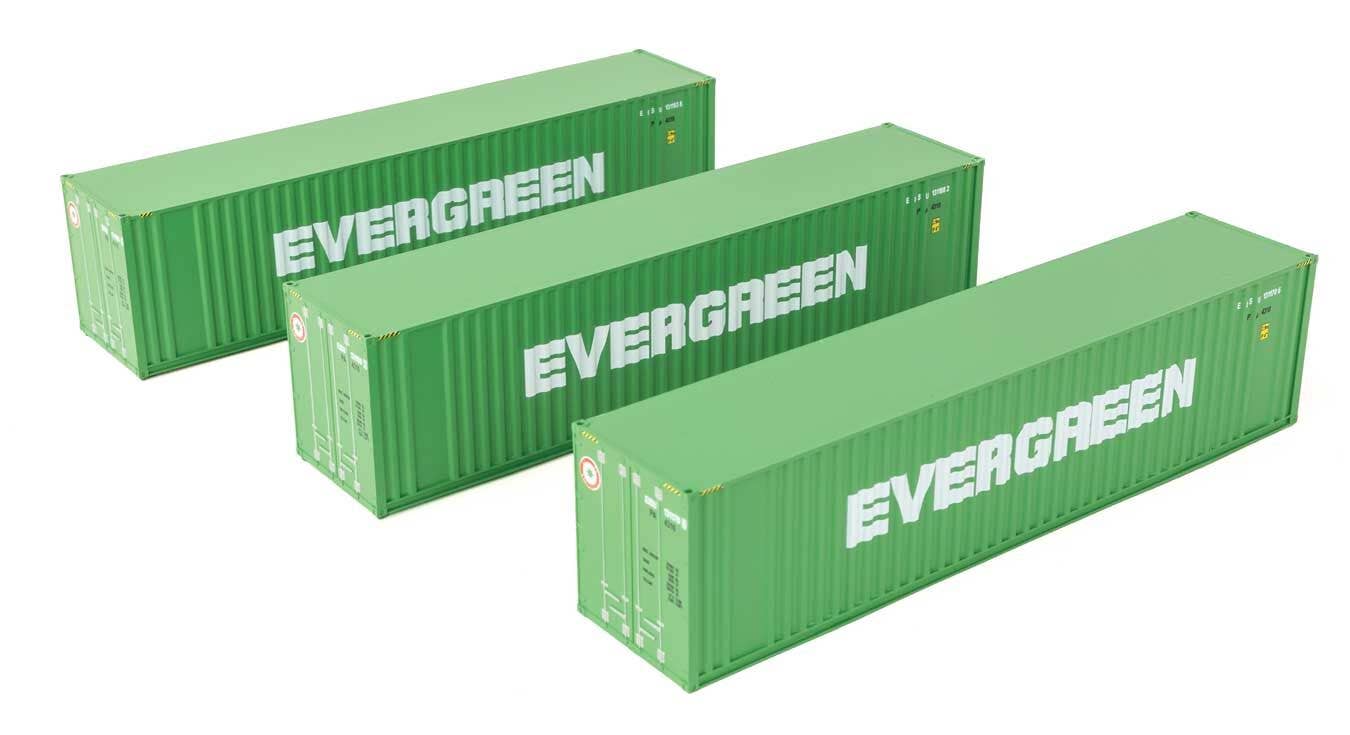 Walthers 949-18200 HO Evergreen 40' Flat Panel ContaineR (Pack of 3)