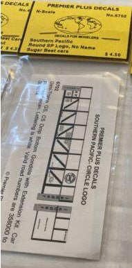 Premier Plus Decals 6702 N Scale Southern Pacific Round SP Logo Decal Set