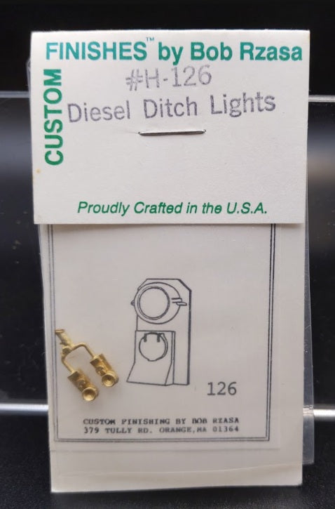 Custom Finishing H-126 HO Scale Diesel Ditch Lights Brass Part