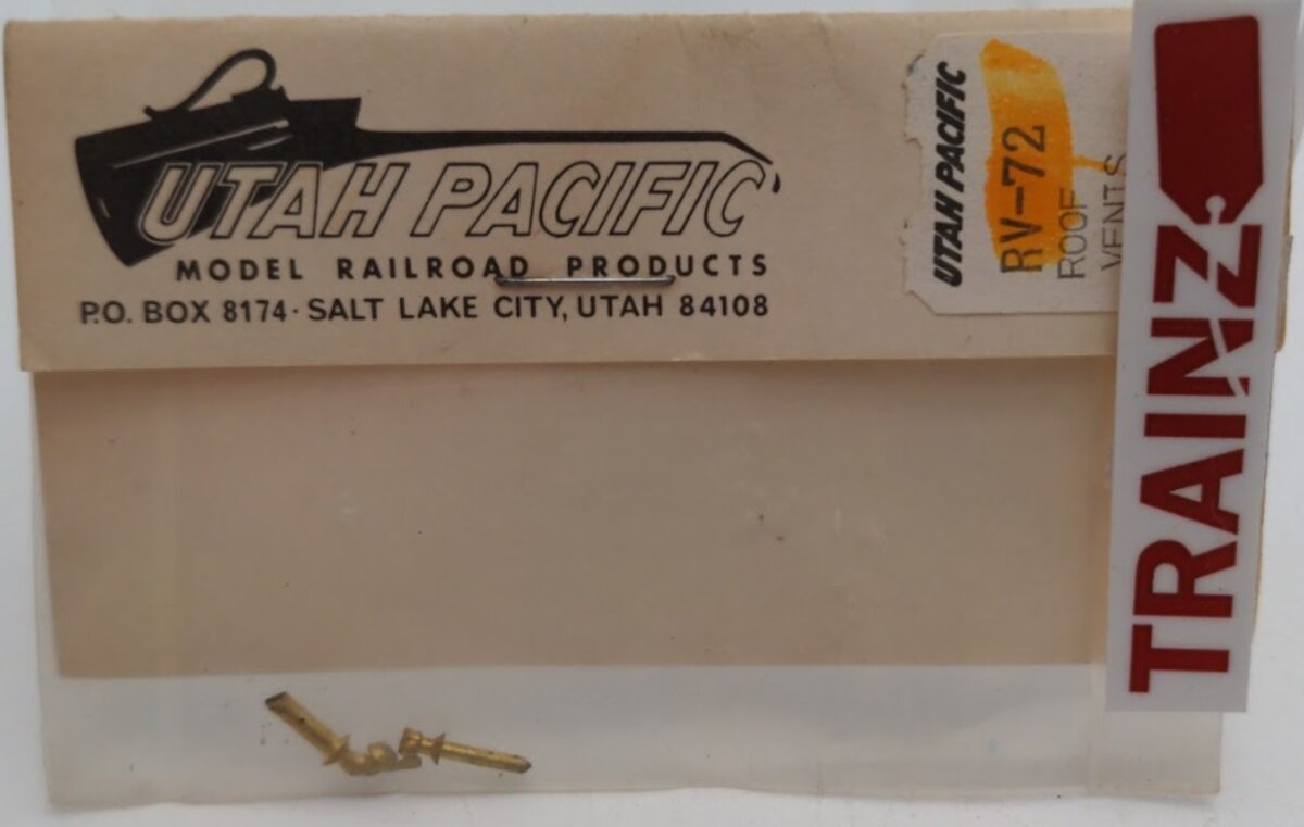 Utah Pacific Model RR Product RV-72 HO Scale Brass Roof Vents (Pack of 2)