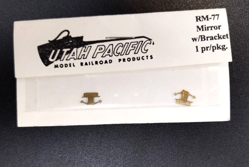 Utah Pacific Model RR Products RM-77 HO Scale Brass Mirror With Brackets