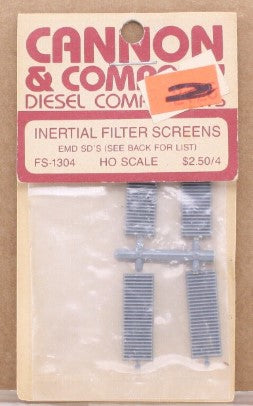 Cannon & Company FS-1304 HO Scale Inertial Filter Screens (Pack of 4)