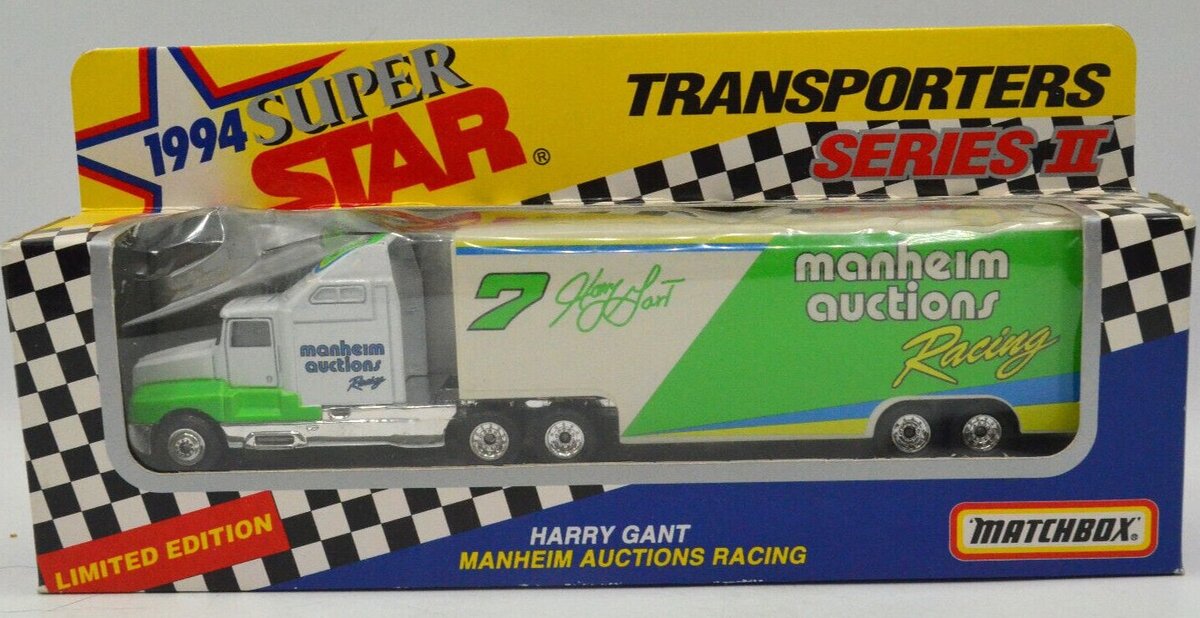 Matchbox 7 1:64 1994 Super Star Harry Gant #7 Manheim Auctions Transporters
