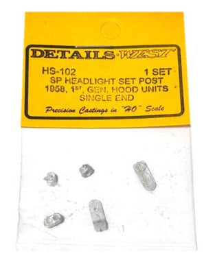 Details West HS-102 HO Scale S.P. Headlight Set Post-1958 1st Gen Hood Units