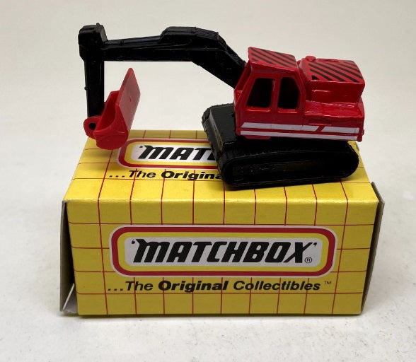 Matchbox 6 Red With White Stipes Excavator