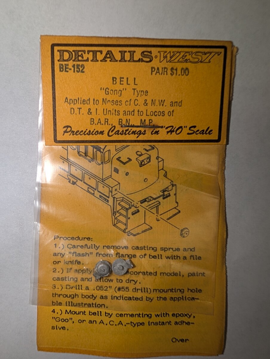 Details West BE-152 HO Scale Bell Gong Type