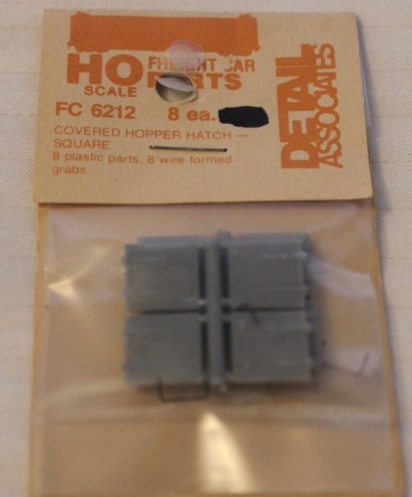 Detail Associates FC6212 HO Scale Covered Hopper Hatch Square (Pack of 8)