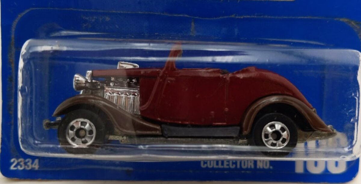 Hot Wheels 2334 1:64 Scale Purple 3-Window '34 #196 Diecast Car