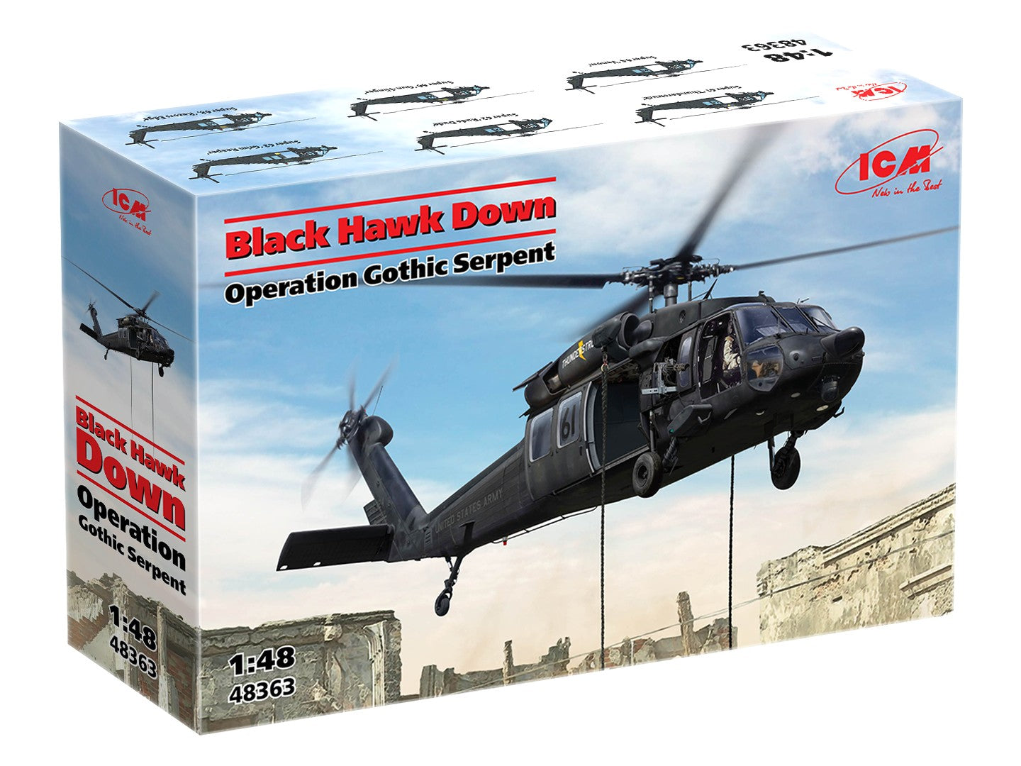 ICM 48363 1:48 Black Hawk Down Operation Gothic Serpent Helicopter Model Kit