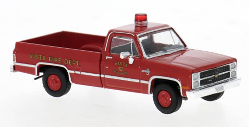 Brekina Automodelle 19659 HO NY Vista Fire Dept 1982 Chevy C-10 Pickup Truck