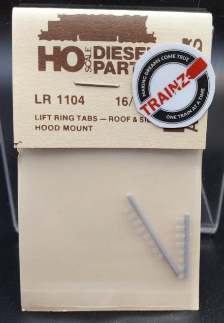 Detail Associates LR1104 HO Scale Lift Rings Tabs Roof & Side Hood Mount