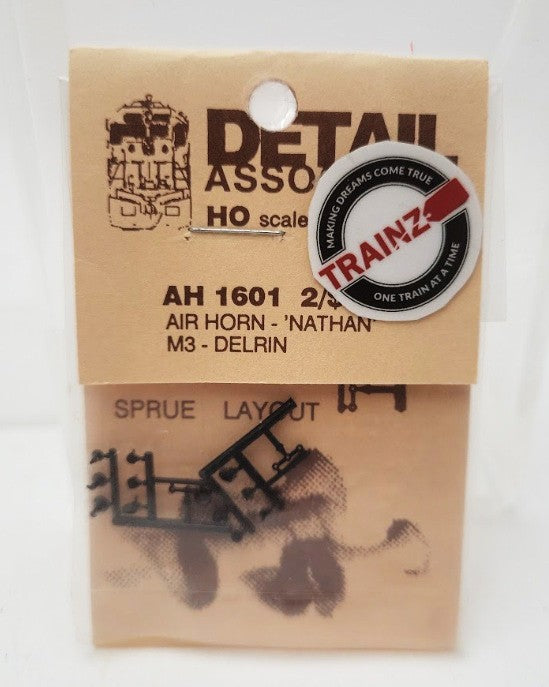 Details Associates AH1601 HO Scale 3 Chime Air Horn Nathan M3 Delrin (Pack of 2)