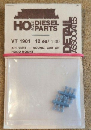 Detail Associates VT1901 HO Round Air Vent (Pack of 12)