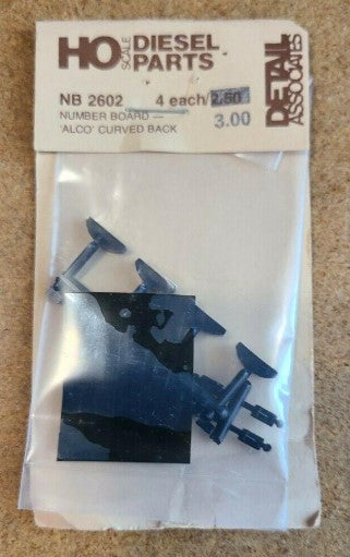 Details Associates NB2602 HO Number Board Alco Curved Back Kit (Pack of 4)