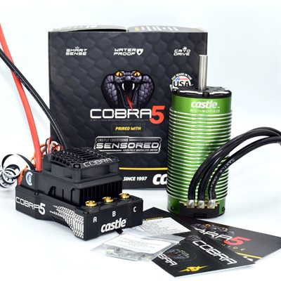 Castle Creations 010-0179-01 Cobra 5 8S 33.6V ESC 20A Peak BEC with 2028-800KV