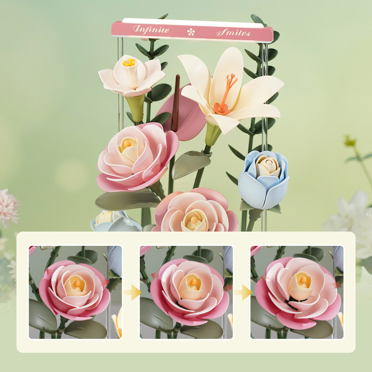 Robotime AF01D ROKR Blooming Bouquet Box DIY 3D Puzzle