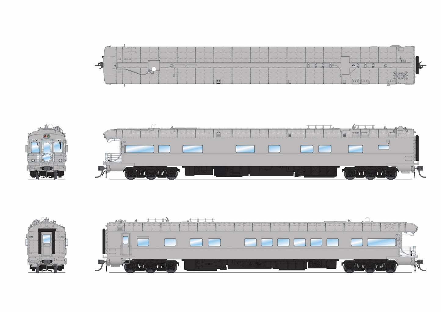 Broadway Limited 9596 HO UP Gray Business Car with Black Trucks #101