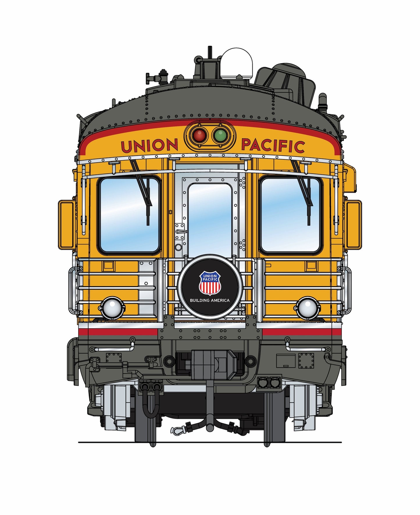 Broadway Limited 9595 HO UP UP Business Car with Building America Drumhead #101