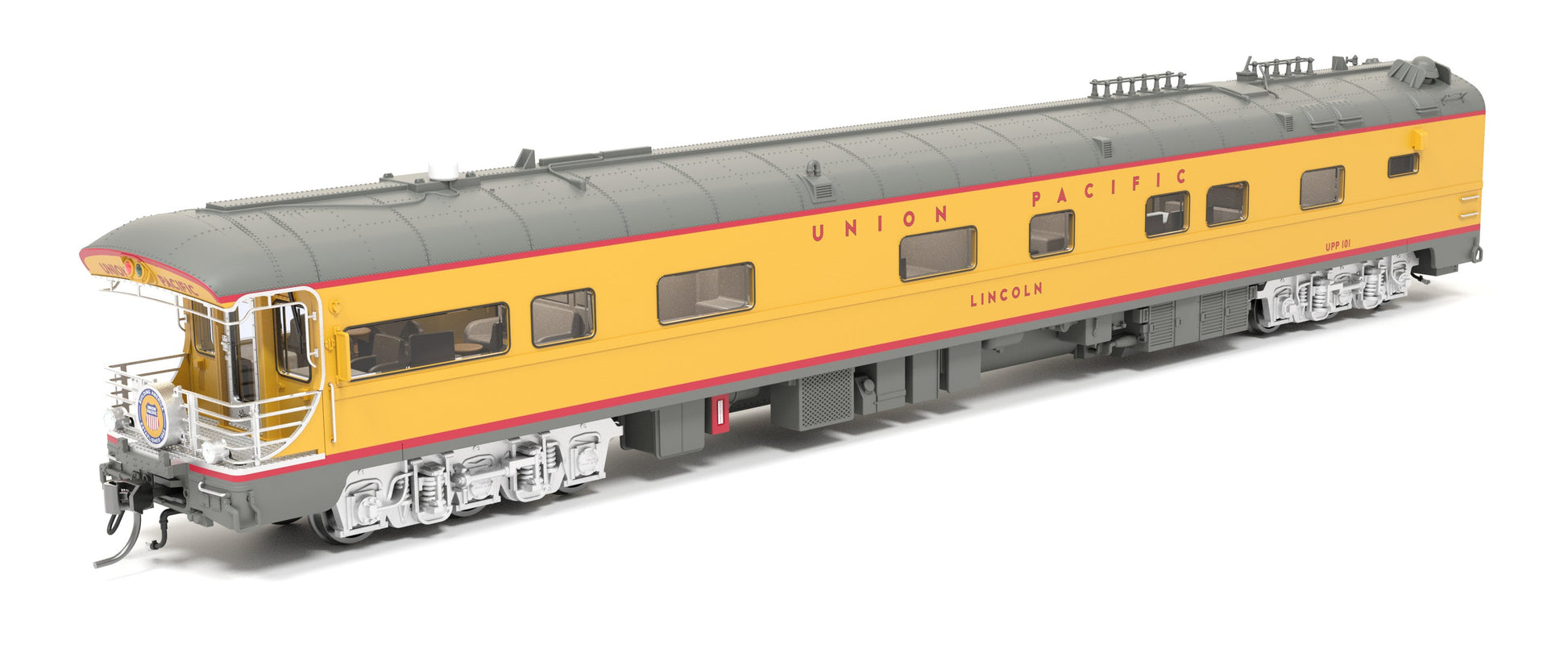Broadway Limited 9594 HO UP UP Business Car with Building America Drumhead #101