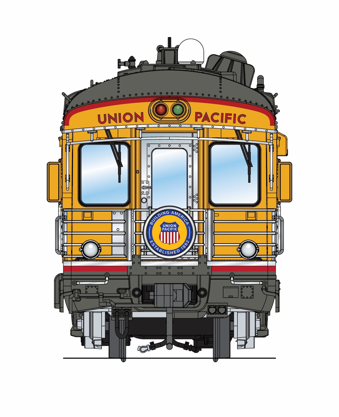 Broadway Limited 9594 HO UP UP Business Car with Building America Drumhead #101