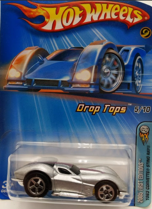 Hot Wheels G6695 1:64 Silver 2005 First Edition 1963 Corvette Sting Ray 5/10
