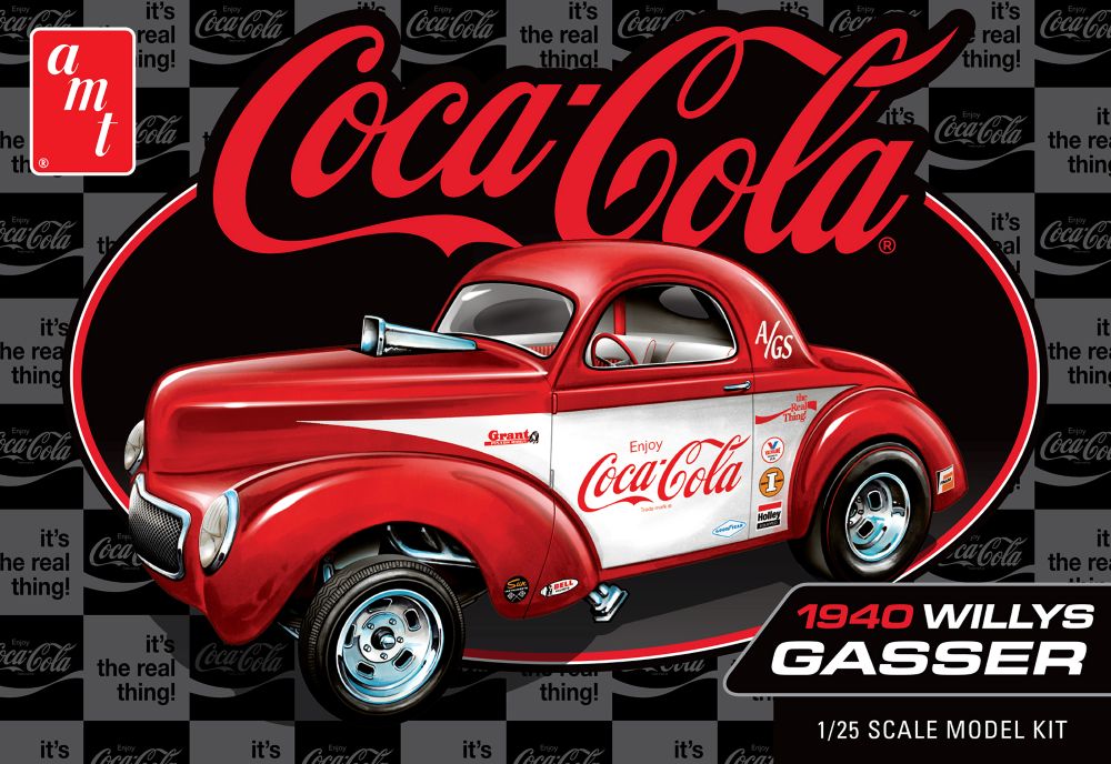 AMT 1492 1:25 Coke Race Team 1940 Willys Coupe Plastic Model Kit
