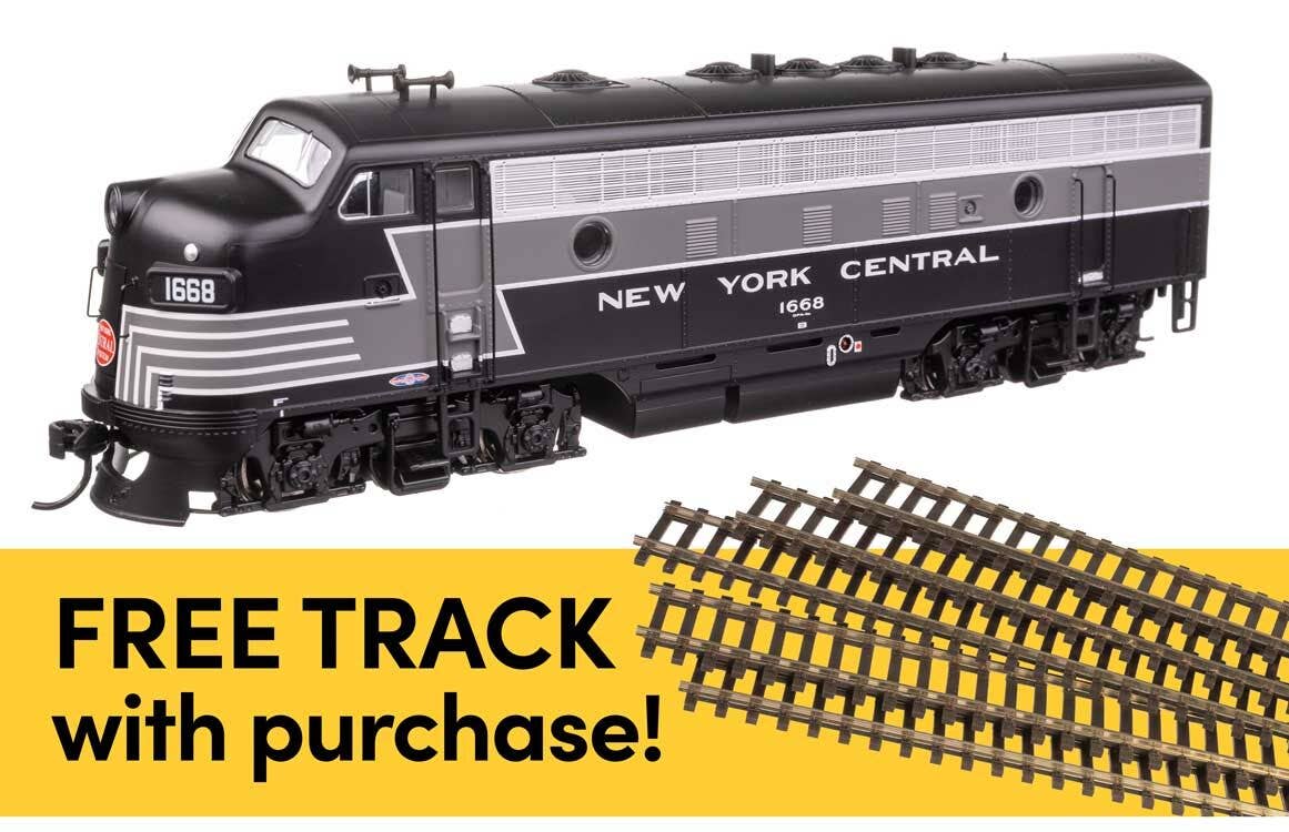 Walthers 905-21413 HO NYC EMD F7A Diesel Loco w/ Sound & DCC #1668 w/ Flex Track