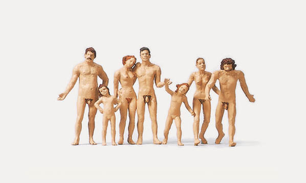 Merten 282533 TT Family on Nudist Beach Figures (Set of 7)
