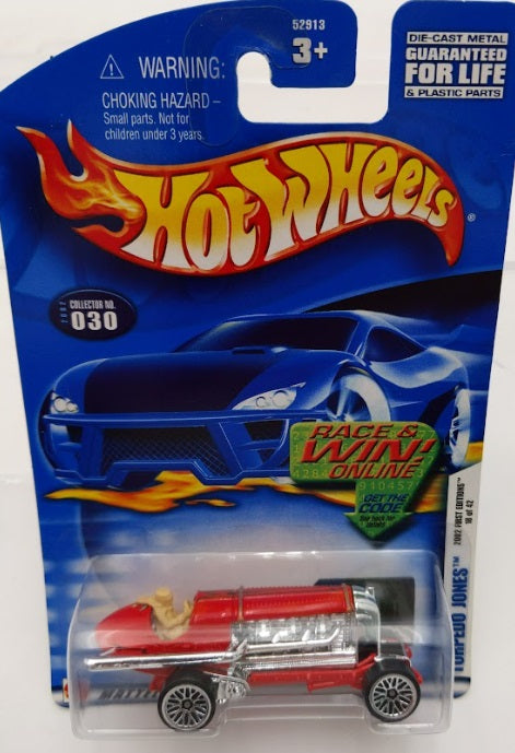 Hot Wheels 52913 1:64 Torpedo Jones Red 2002 First Editions 18/42 Die Cast Metal