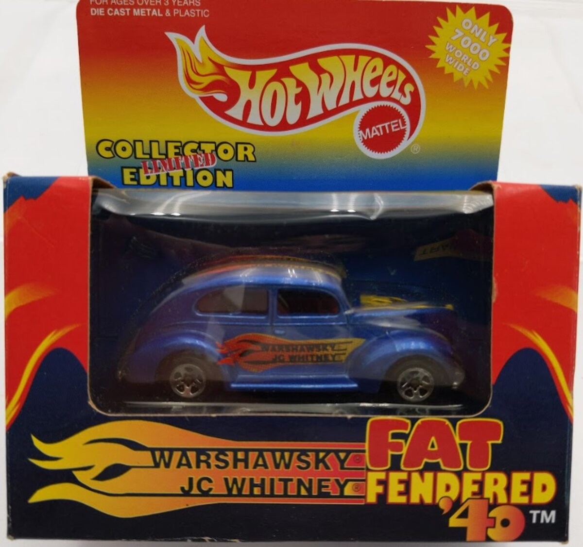 Hot Wheels 15022 1:64 Fat Fendered '40 Warshawsky JC Whitney Blue DieCast Metal
