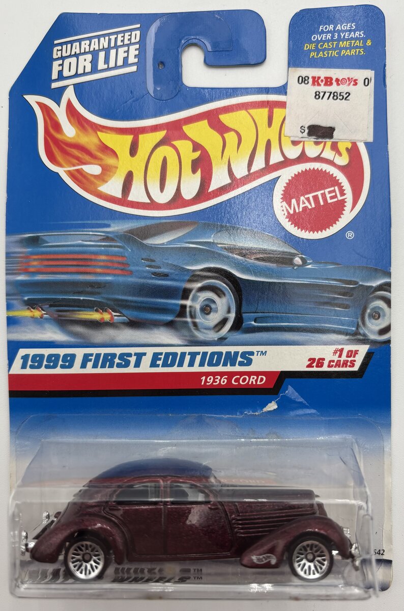 Hot Wheels 19642 1:64 1999 First Editions Burgundy 1936 Cord # 1 of 26 Cars