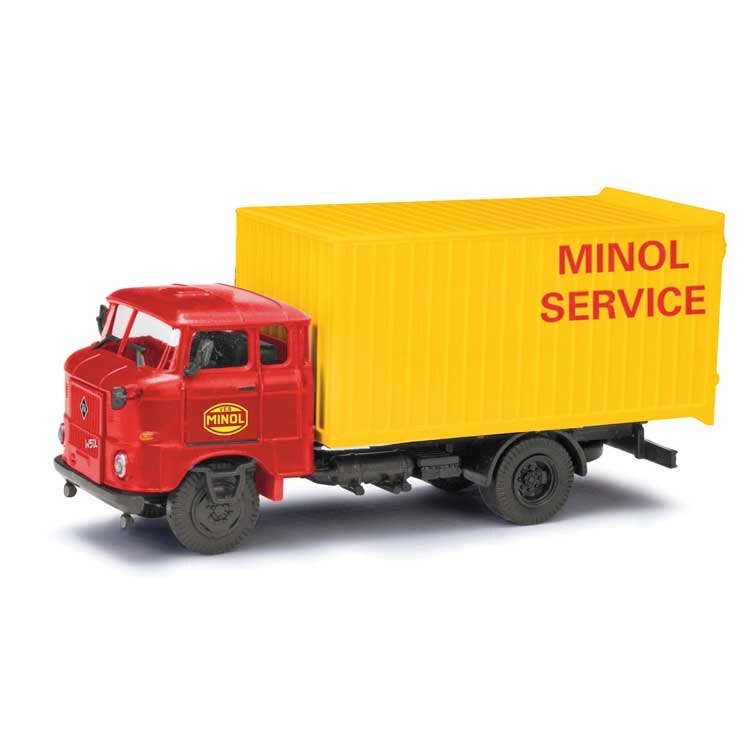 Busch 95198 HO Assembled Minol Service 1965 IFA W50L MK Box-Body Delivery Truck