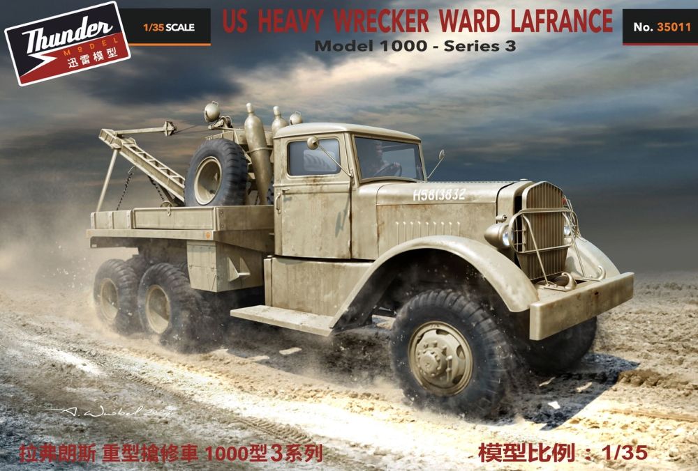 Thunder Model 35011 1:35 Heavy Wrecker Ward Lafrance Truck Plastic Model Kit