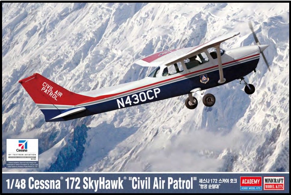 Academy 12367 1:48 Cessna 172 Skyhawk Civil Air Patrol Aircraft Plastic Kit