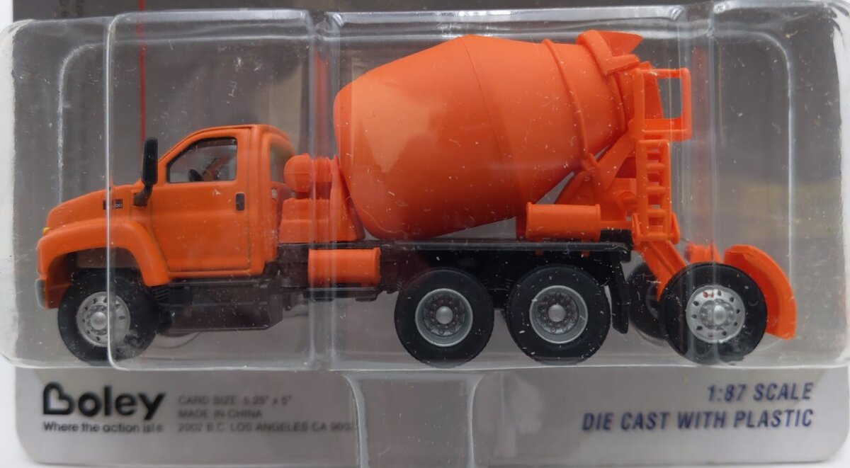 Boley 3013-99 HO Dept 1-87 Orange GMC Topkick Rare Cement Mixer Die Cast