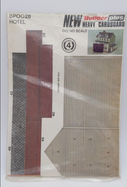 Builder Plus BPOO28 HO/OO Scale Hotel Heavy Carboard Building Kit