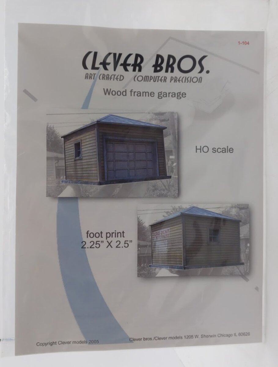 Clever Bros. 1-104 Wood Frame Garage Art Crafted Computer Precision