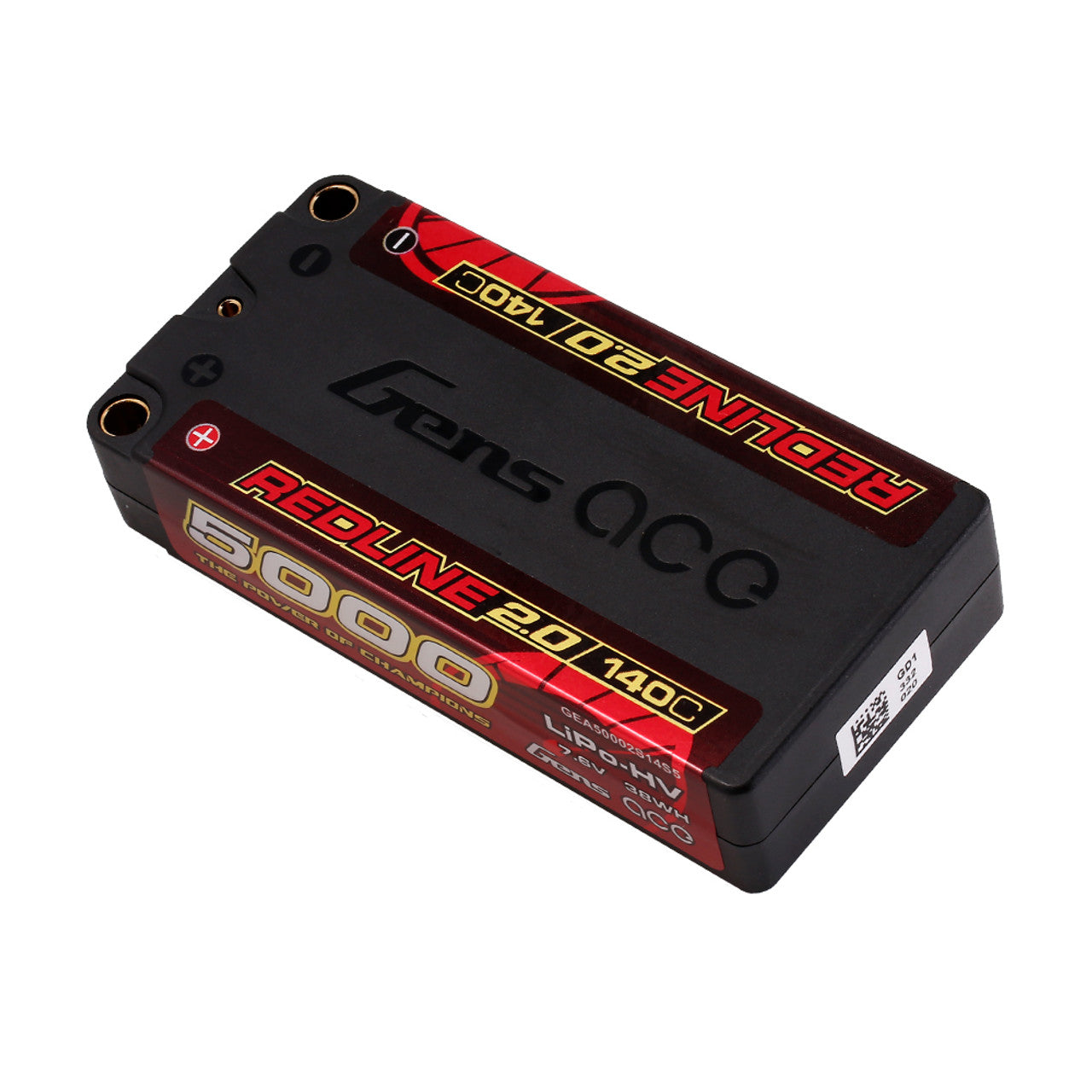 Gens Ace GEA50002S14S5 5000mAh 2S 7.6V 140C HardCase HV Redline 2.0 Lipo Battery