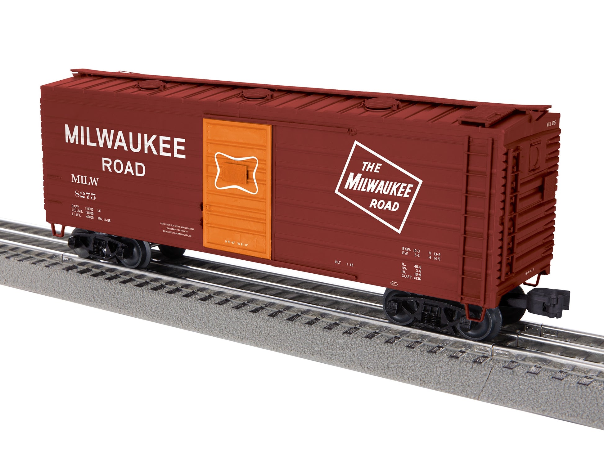 Lionel 2542041 O Milwaukee Road Rib-side Boxcar with Roof Hatches #8275