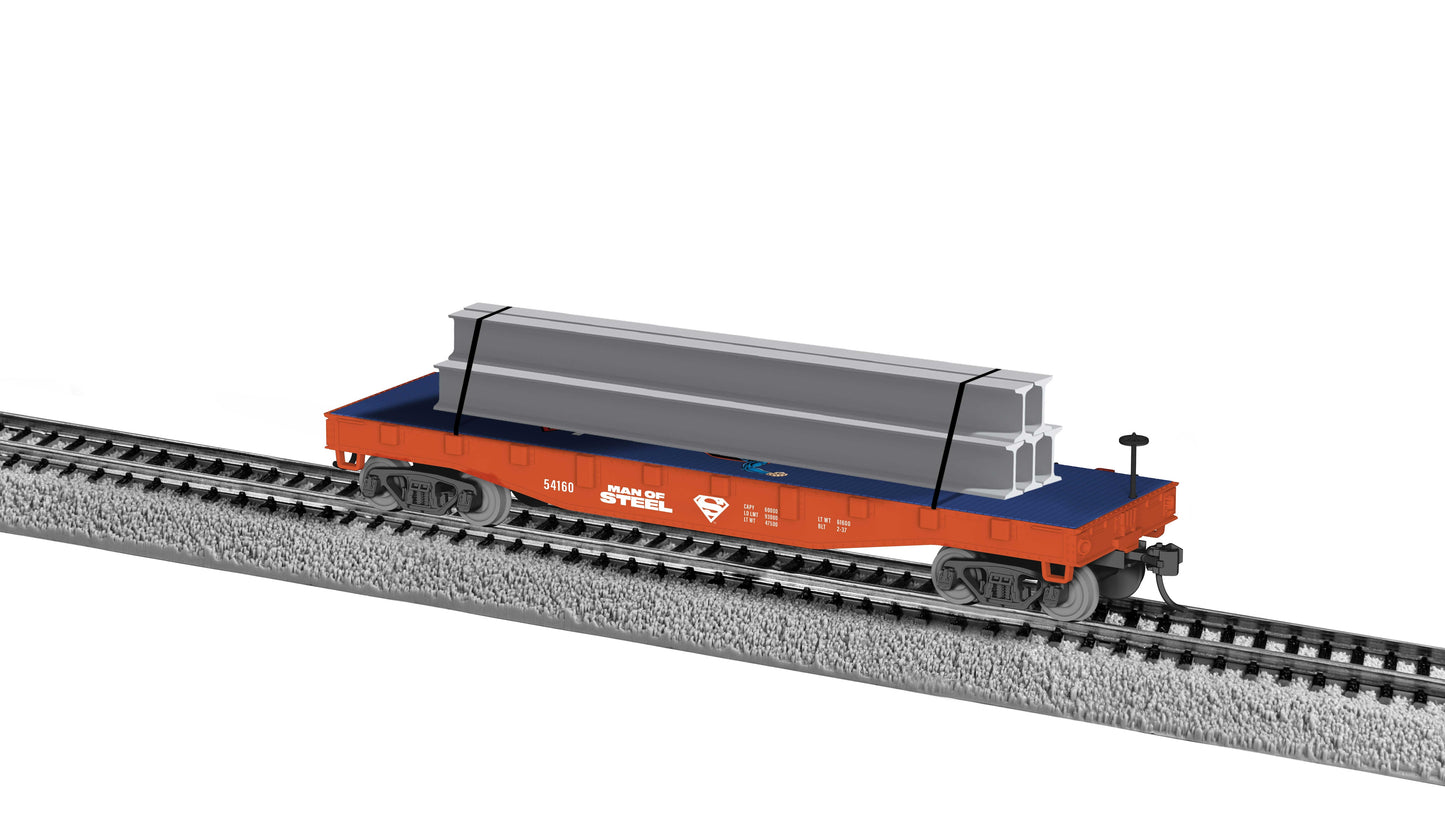 Lionel 2554160 HO Superman Man of Steel Flatcar with I-Beam Load