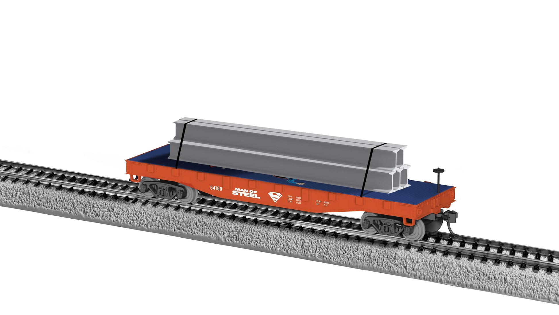 Lionel 2554160 HO Superman Man of Steel Flatcar with I-Beam Load