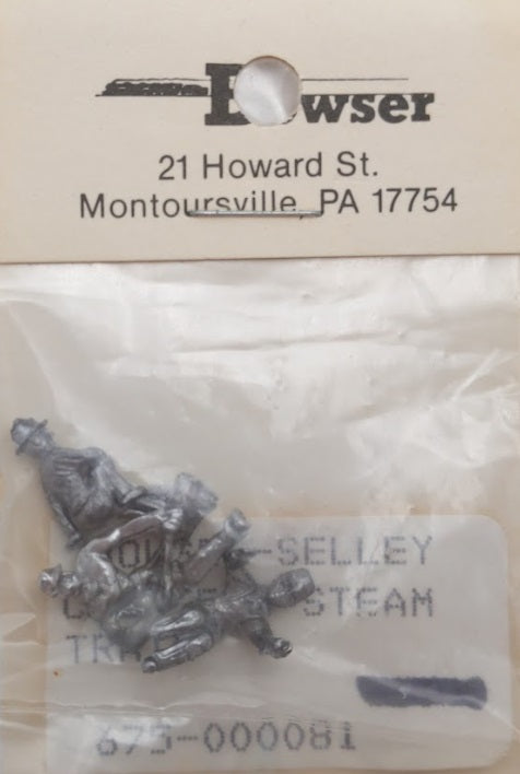 Bowser 675-000081 HO Selley Crew For Steam Train Unpainted Metal Figures