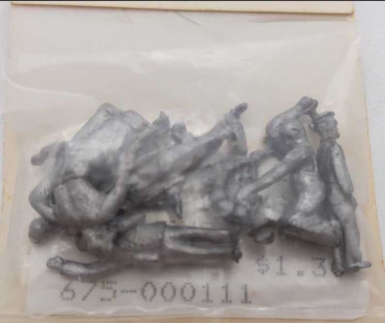 Bowser 675-000111 HO Scale Workmen Doing Something Metal Unpainted Figures