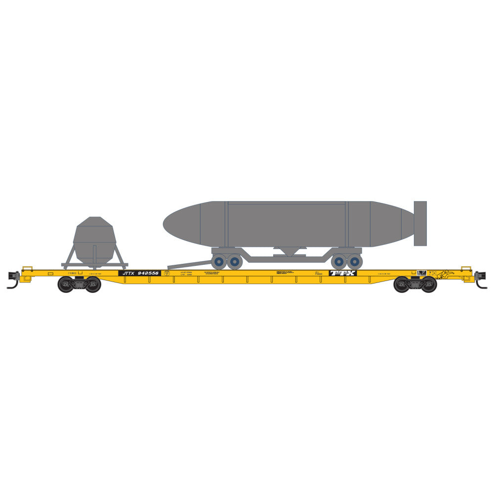 Micro-Trains 07100940 N Trailer-Train JTTX 89' Flatcar with DSRV-HTV Load