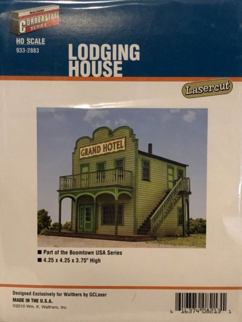 Walthers 933-2883 HO Scale Boomtown Series Lodging House Laser-Cut Building Kit