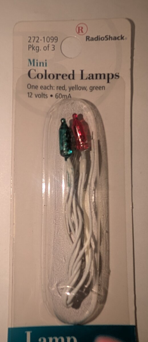 Radio Shack 272-1099 Mini Colored 12 Volt Lamp (Pack of 3)(Red, Yellow, & Green)
