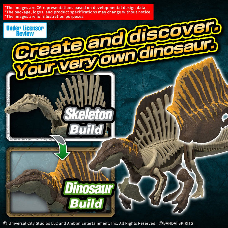 Bandai 2807580 Jurassic World Spinosaurus Plannosaurus Plastic Model Kit