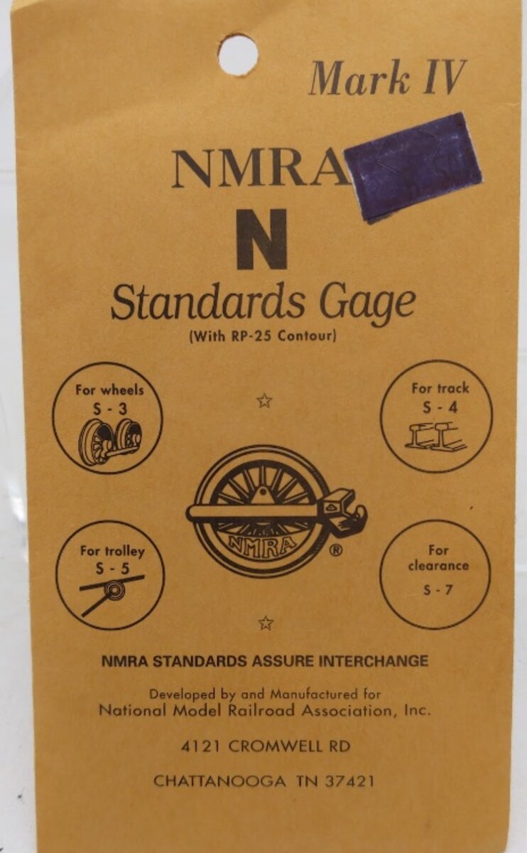 NMRA IV N Mark IV Standard Track Guage with RP25 Contour