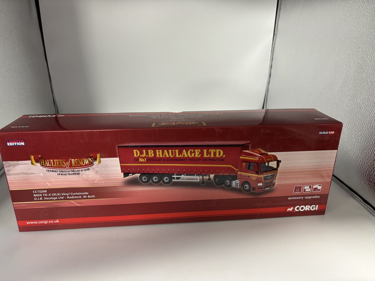Corgi CC15206 1:50 Diecast Man TG-X Vinyl Curtainside D.J.B. Haulage LTD